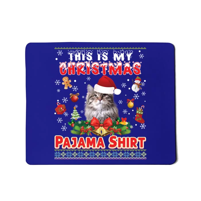 This Is My Christmas Pajama Gift Siberian Cat Ugly Sweater Gift Mousepad