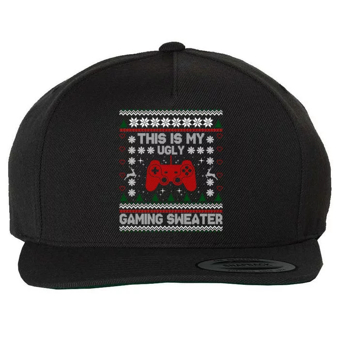 This Is My Ugly Gaming Sweater Funny Christmas Video Gamer Meaningful Gift Wool Snapback Cap