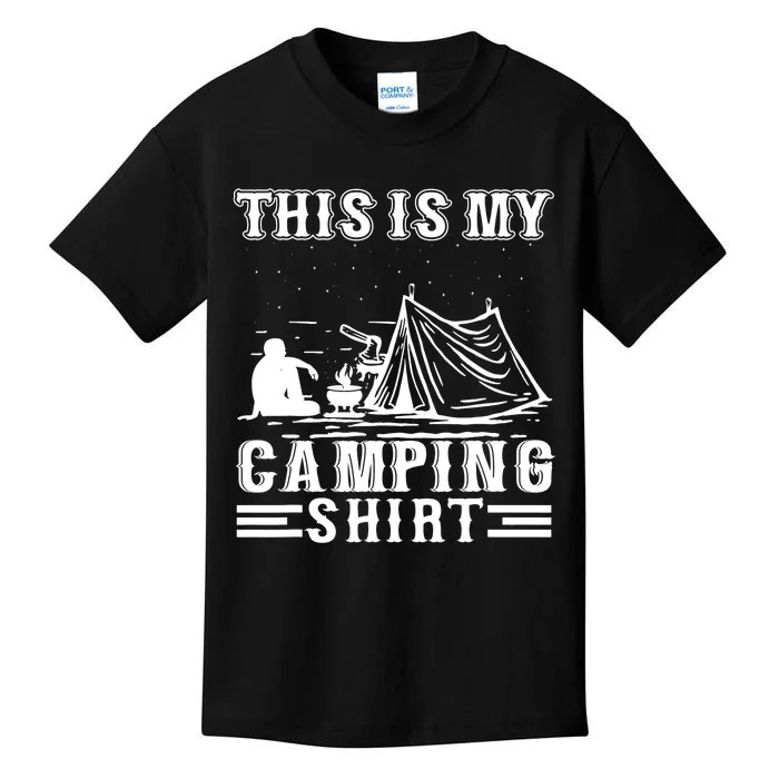 This Is My Camping Shirt_ Funny Camper Vintage Camping Lovers Gift Kids T-Shirt