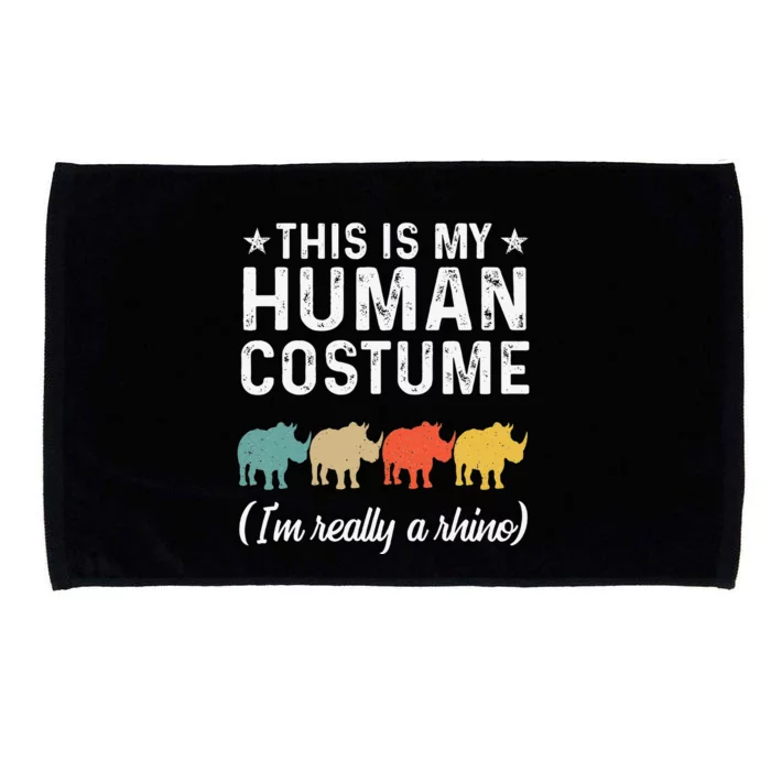 This Is My Human Costume I'm Really A Rhino Retro Halloween Microfiber Hand Towel