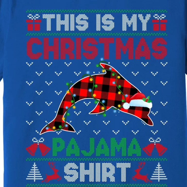 This Is My Christmas Dolphin Pajama Gift Xmas Lights Gift Premium T-Shirt