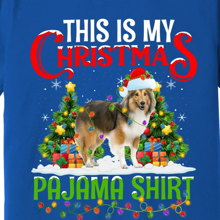 This Is My Christmas Pajama Gift Shetland Sheepdog Xmas Gift Premium T-Shirt