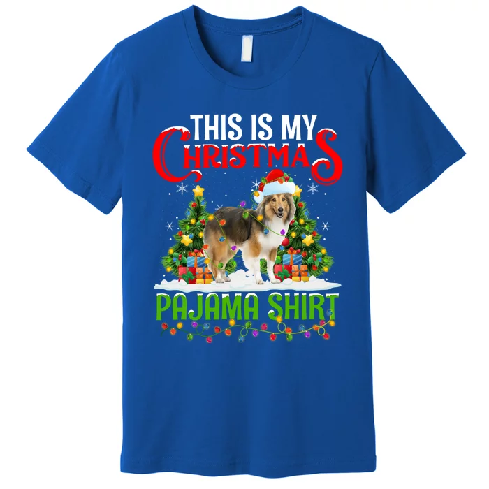 This Is My Christmas Pajama Gift Shetland Sheepdog Xmas Gift Premium T-Shirt