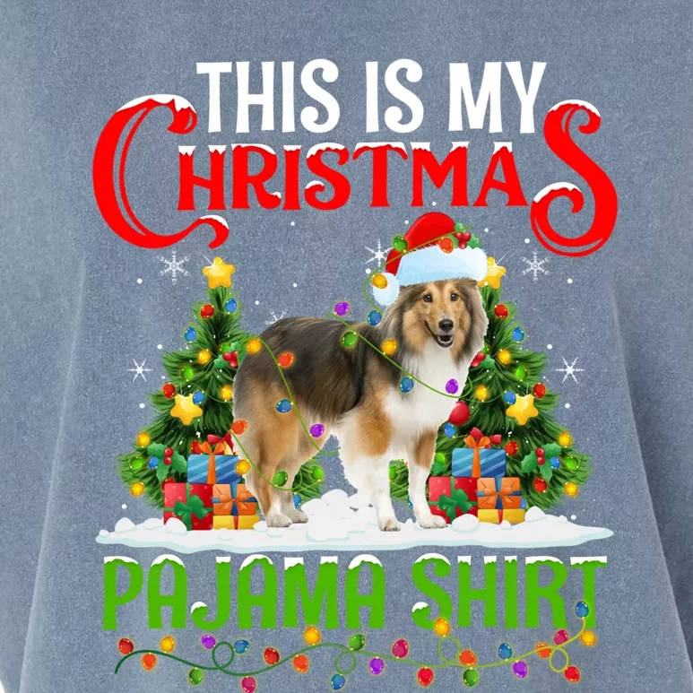 This Is My Christmas Pajama Gift Shetland Sheepdog Xmas Gift Garment-Dyed Women's Muscle Tee