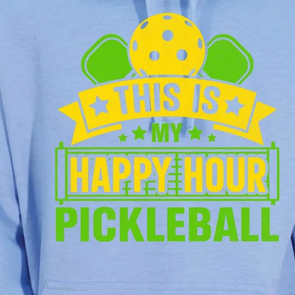 This Is My Happy Hour Pickleball Funny Pickleball Unisex Surf Hoodie