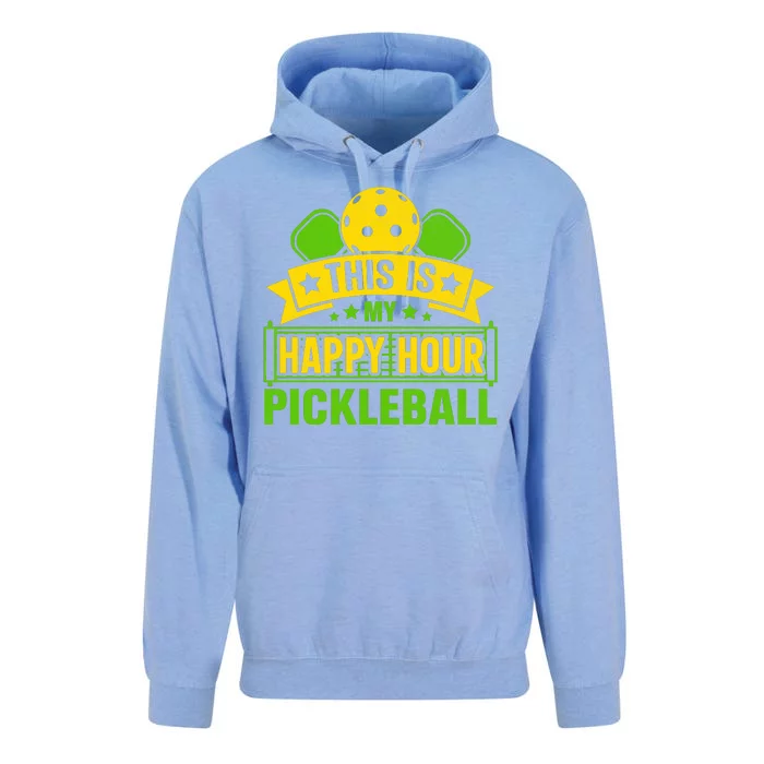 This Is My Happy Hour Pickleball Funny Pickleball Unisex Surf Hoodie