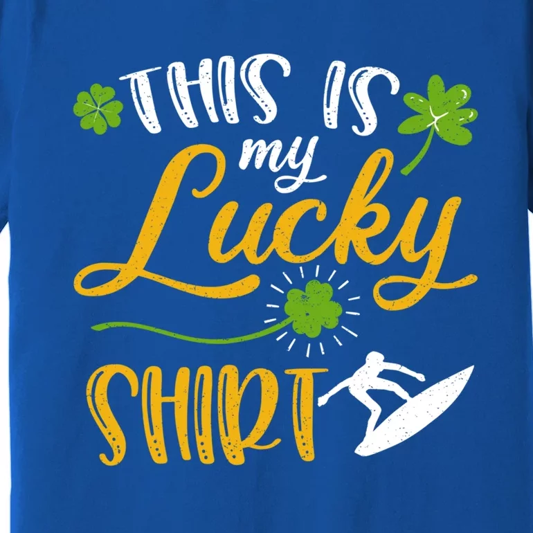 This Is My Lucky Surfing Shamrock Gift St Patricks Day Funny Gift Premium T-Shirt