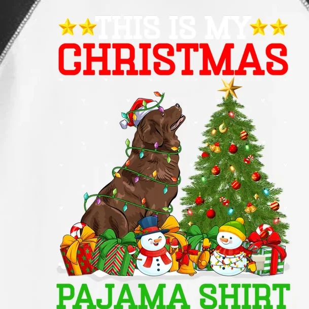 This Is My Christmas Tree Pajamas Newfoundland Dog Christmas Gift Toddler Fine Jersey T-Shirt