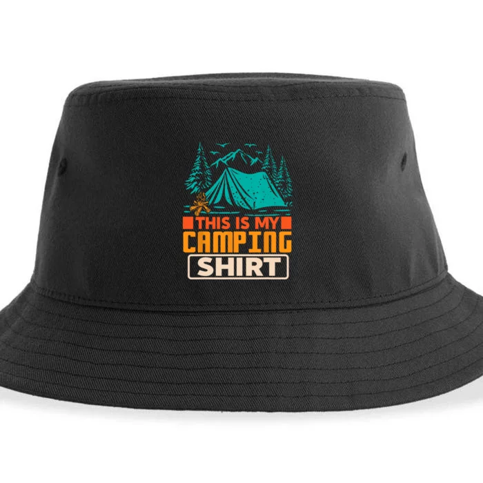 This Is My Camping Shirt_ Funny Camper Vintage Sustainable Bucket Hat