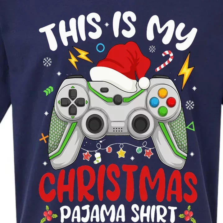 This Is My Christmas Pajama Video Game Gamer Sueded Cloud Jersey T-Shirt