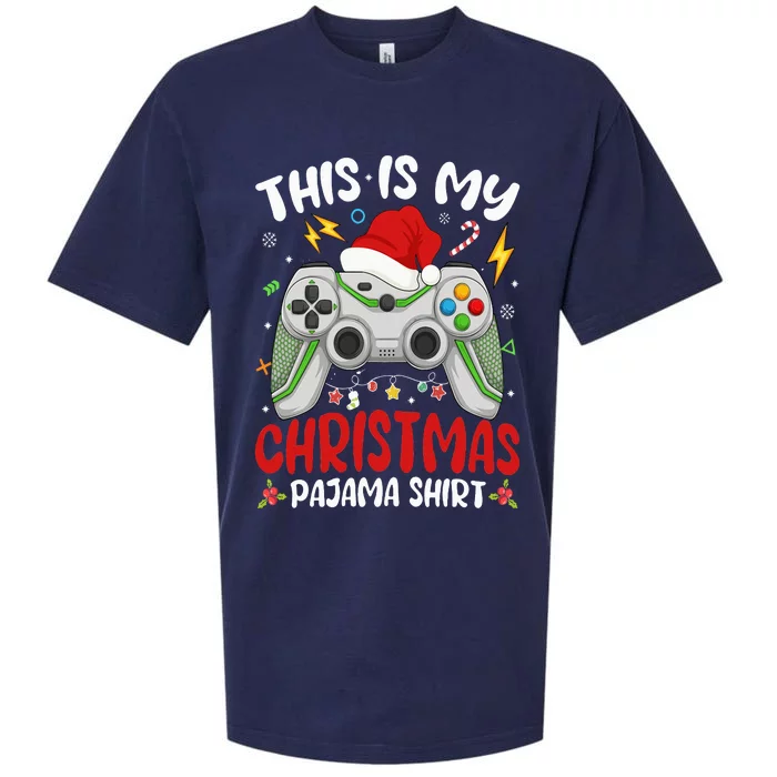 This Is My Christmas Pajama Video Game Gamer Sueded Cloud Jersey T-Shirt