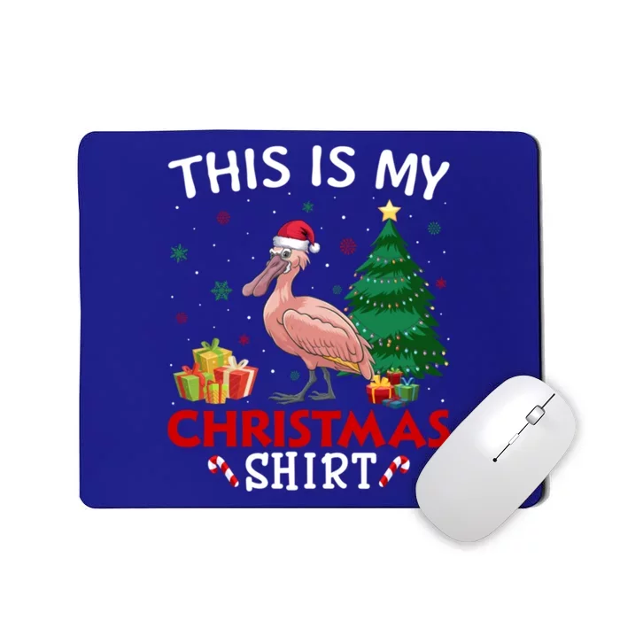 This Is My Spoonbill Santa Hat Christmas Pajama Cool Gift Mousepad