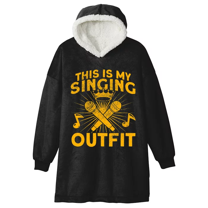 This Is My Singing Outfit Karaoke Singer Hooded Wearable Blanket