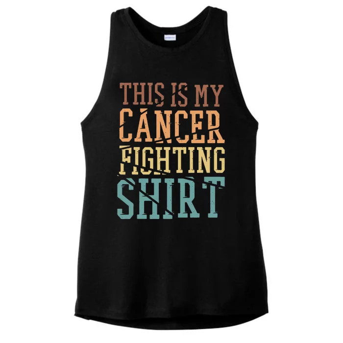 This Is My Cancer Fighting  Cancer Chemo Awareness Ladies Tri-Blend Wicking Tank