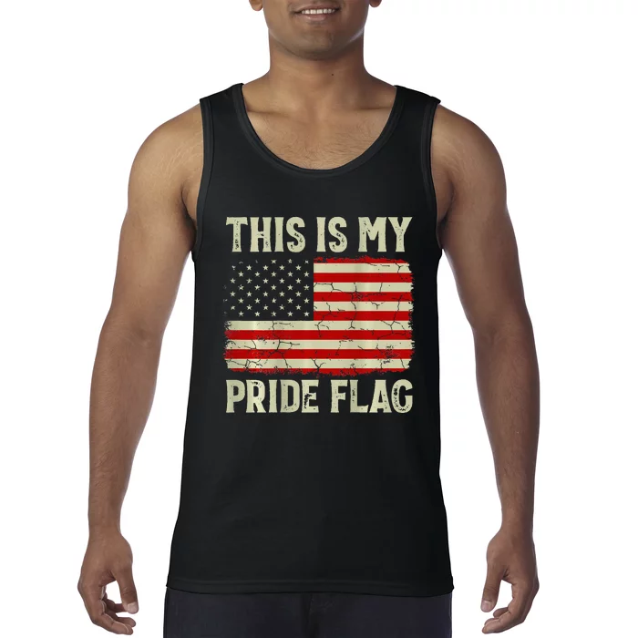 This Is My Pride Flag 4th Of July Patriotic USA Flag On Back Tank Top