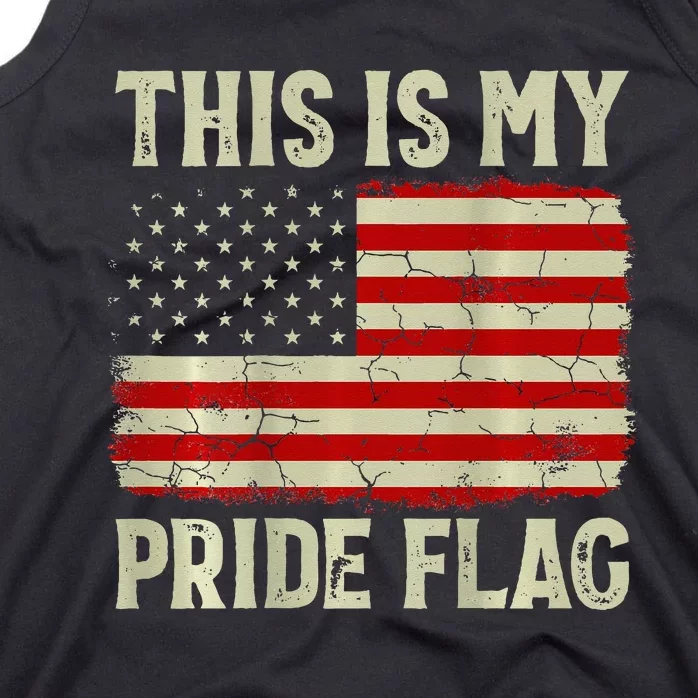 This Is My Pride Flag 4th Of July Patriotic USA Flag On Back Tank Top