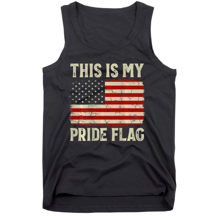 This Is My Pride Flag 4th Of July Patriotic USA Flag On Back Tank Top