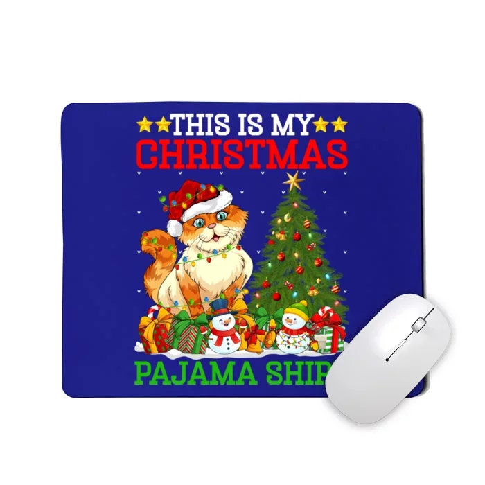 This Is My Christmas Pajamas Lights Cat Christmas Gift Mousepad