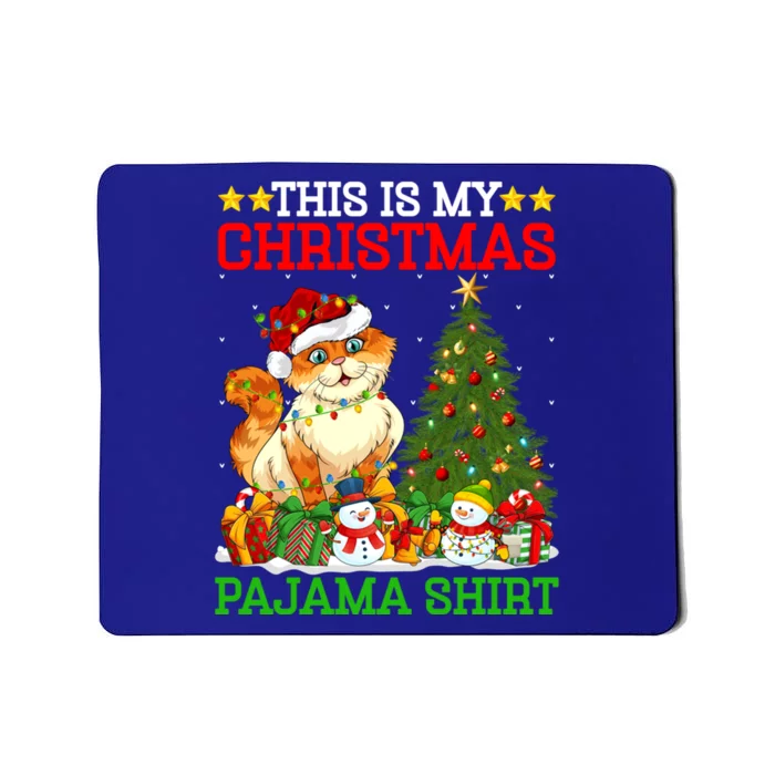 This Is My Christmas Pajamas Lights Cat Christmas Gift Mousepad