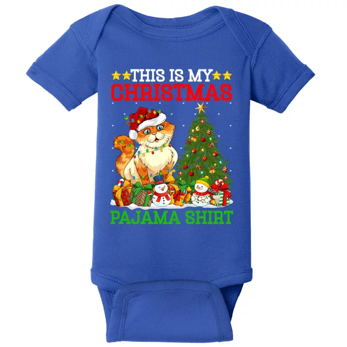 This Is My Christmas Pajamas Lights Cat Christmas Gift Baby Bodysuit