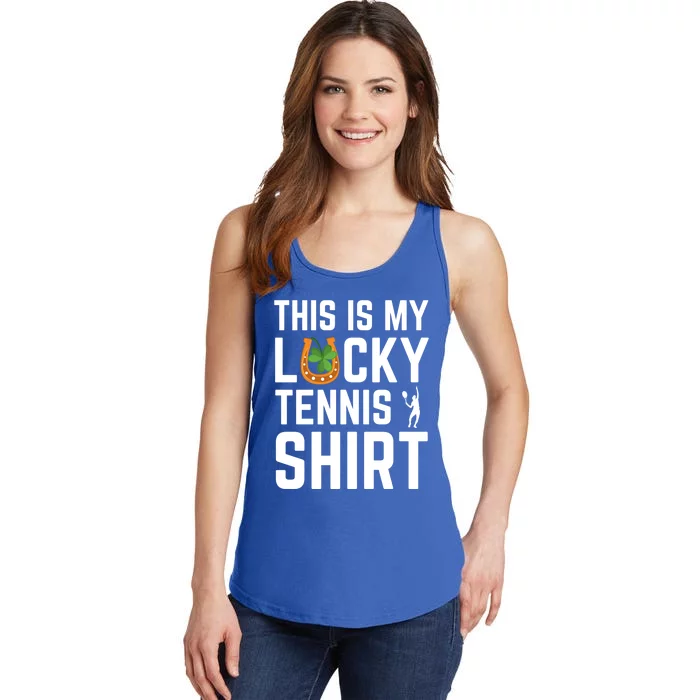 This Is My Lucky Tennis Gift Sport Game St Patrick's Day Gift Ladies Essential Tank