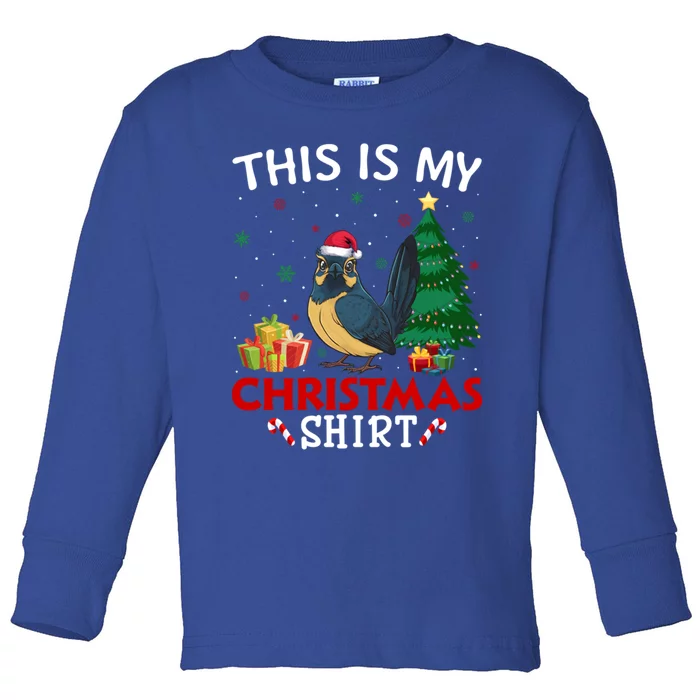 This Is My Wren Santa Hat Christmas Pajama Gift Toddler Long Sleeve Shirt