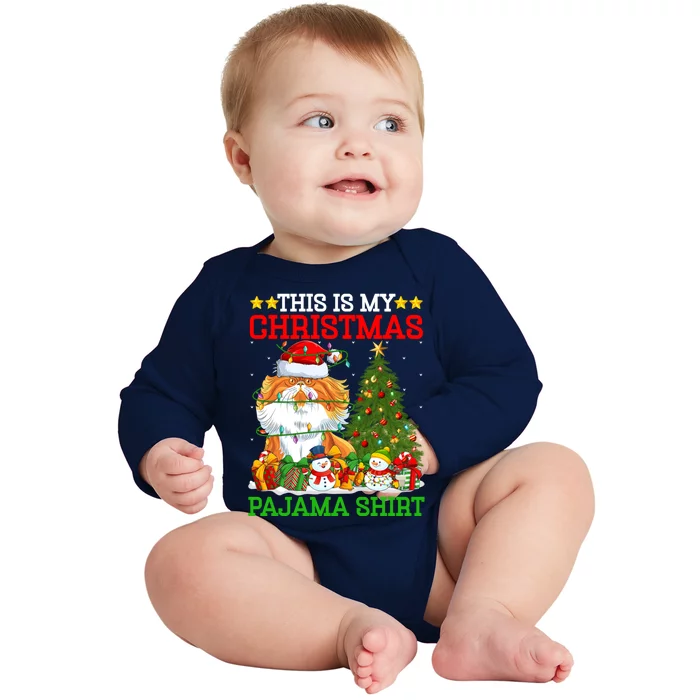 This Is My Christmas Pajamas Lights Persian Cat Christmas Great Gift Baby Long Sleeve Bodysuit