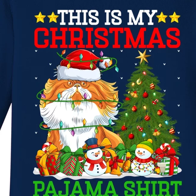 This Is My Christmas Pajamas Lights Persian Cat Christmas Great Gift Baby Long Sleeve Bodysuit