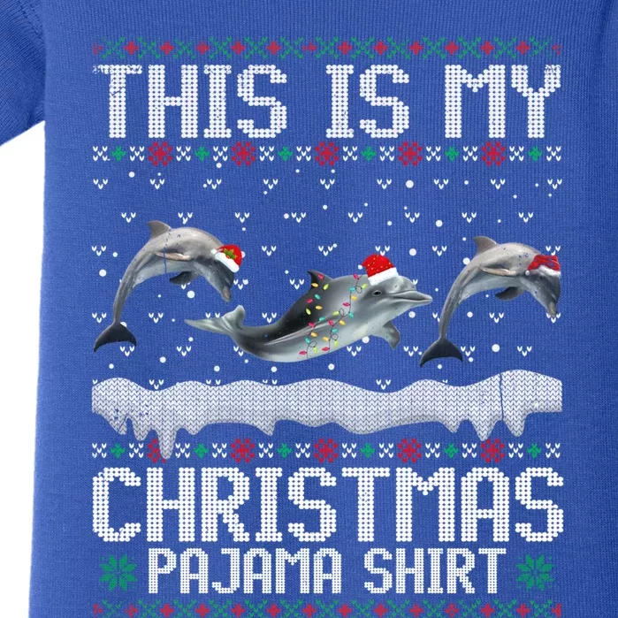 This Is My Christmas Lights Pajama Dolphin Lover Xmas Gift Baby Bodysuit