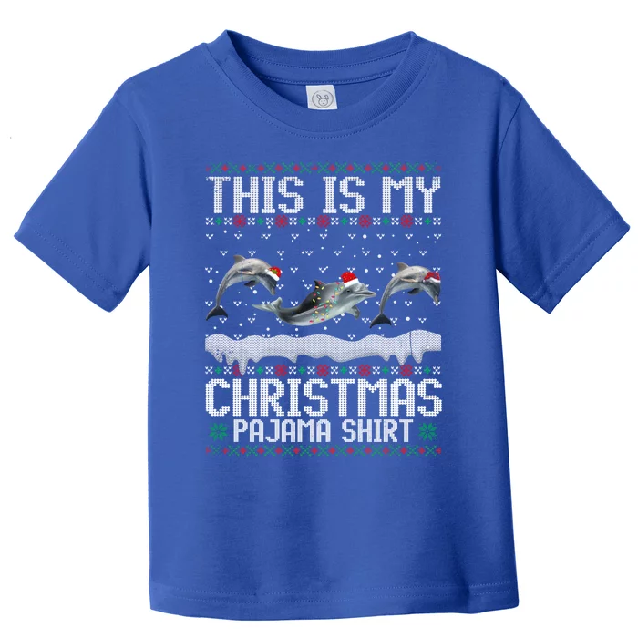 This Is My Christmas Lights Pajama Dolphin Lover Xmas Gift Toddler T-Shirt