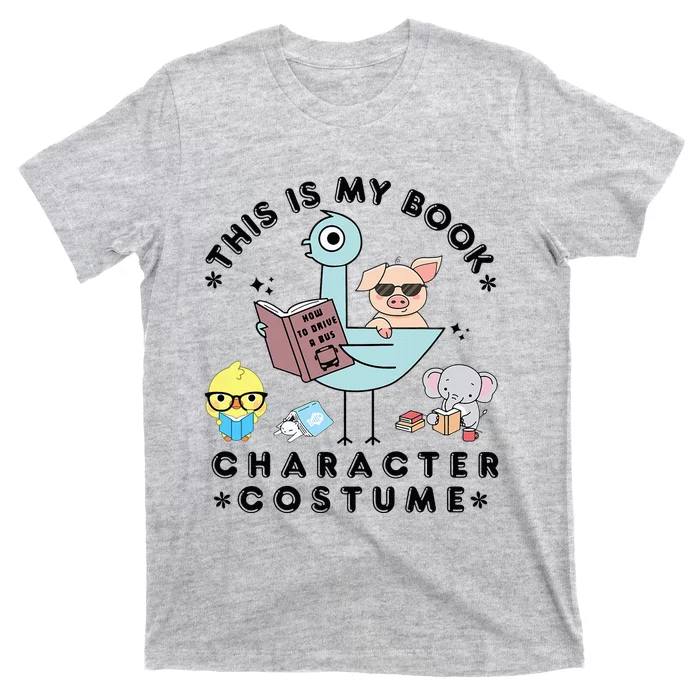 This Is My Book Character Costume Funny Pigeon Reading T-Shirt