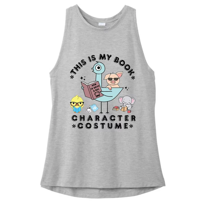 This Is My Book Character Costume Funny Pigeon Reading Ladies Tri-Blend Wicking Tank