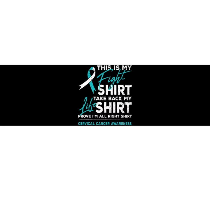 This Is My Fight Cervical Cancer Awareness White Teal Ribbon Bumper Sticker