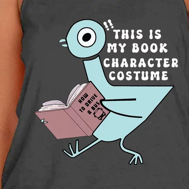 This Is My Book Character Costume Funny Pigeon Reading Women's Knotted Racerback Tank