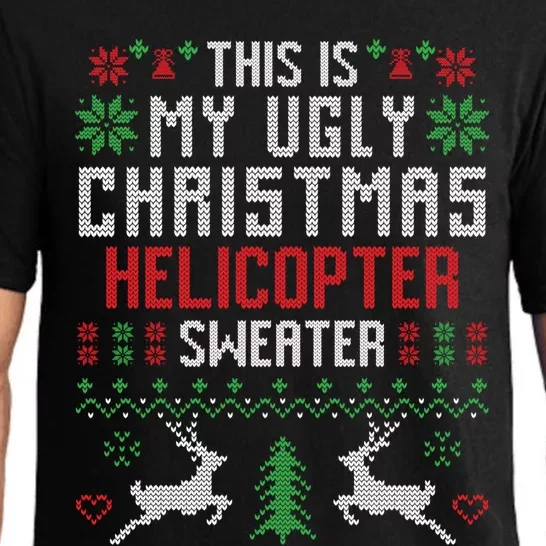 This Is My Ugly Christmas Helicopter Sweater Pilot Gift Pajama Set