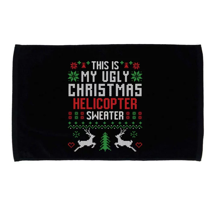 This Is My Ugly Christmas Helicopter Sweater Pilot Gift Microfiber Hand Towel