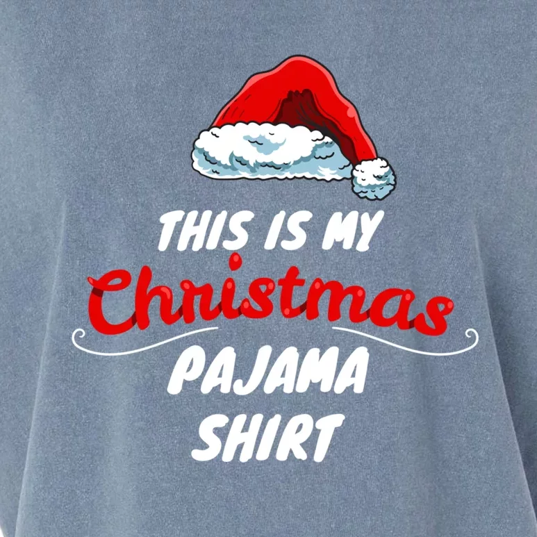 This Is My Christmas Pajama Funny Gift Sleepwear Santa Hat Quote Cool Gift Garment-Dyed Women's Muscle Tee