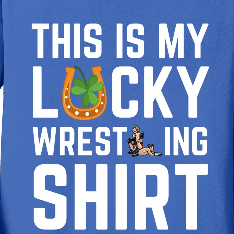 This Is My Lucky Wrestling Gift Sport Game St Patrick's Day Cool Gift Kids Long Sleeve Shirt