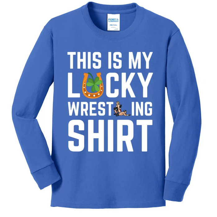 This Is My Lucky Wrestling Gift Sport Game St Patrick's Day Cool Gift Kids Long Sleeve Shirt