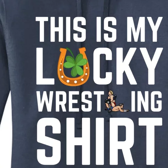 This Is My Lucky Wrestling Gift Sport Game St Patrick's Day Cool Gift Women's Pullover Hoodie