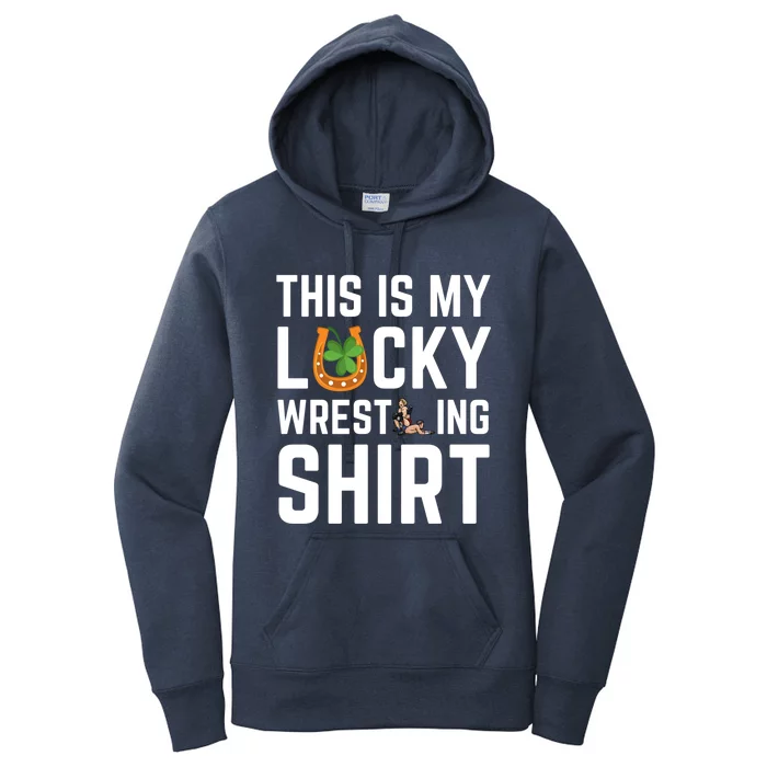 This Is My Lucky Wrestling Gift Sport Game St Patrick's Day Cool Gift Women's Pullover Hoodie