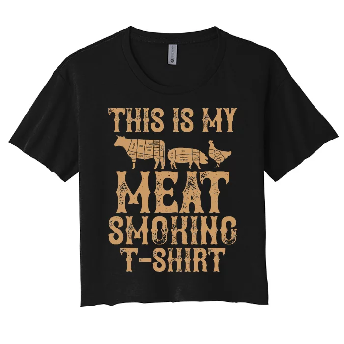 This Is My Meat Smoking Bbq Vintage Women's Crop Top Tee