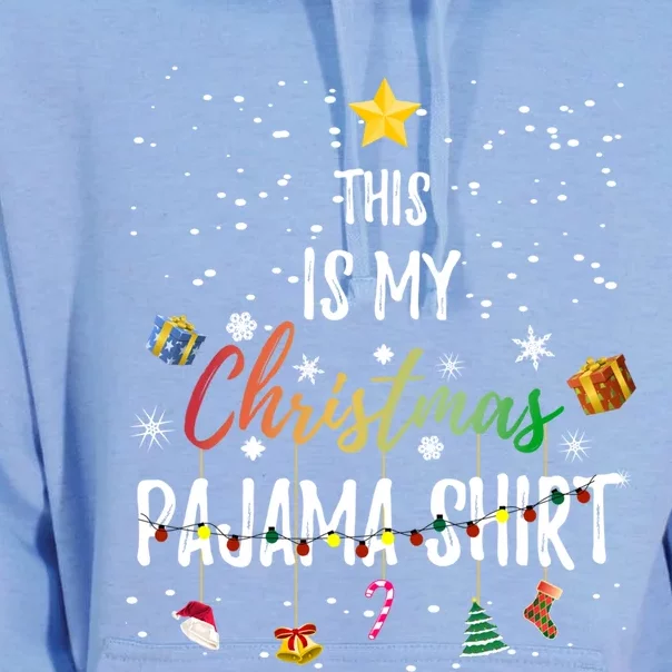 This Is My Christmas Pajama Gift Funny Xmas Light Tree Gift Unisex Surf Hoodie