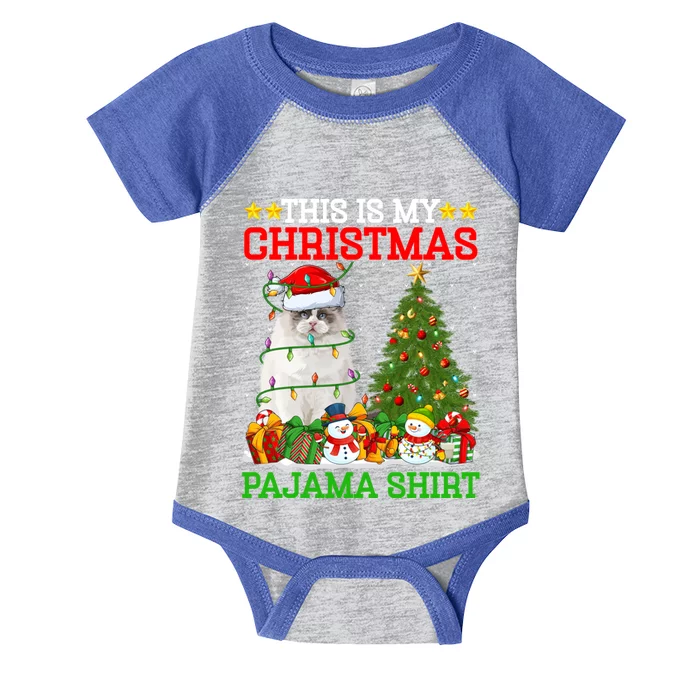 This Is My Christmas Tree Pajamas Ragdoll Cat Christmas Gift Infant Baby Jersey Bodysuit