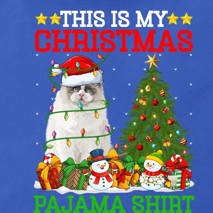 This Is My Christmas Tree Pajamas Ragdoll Cat Christmas Gift Zip Tote Bag