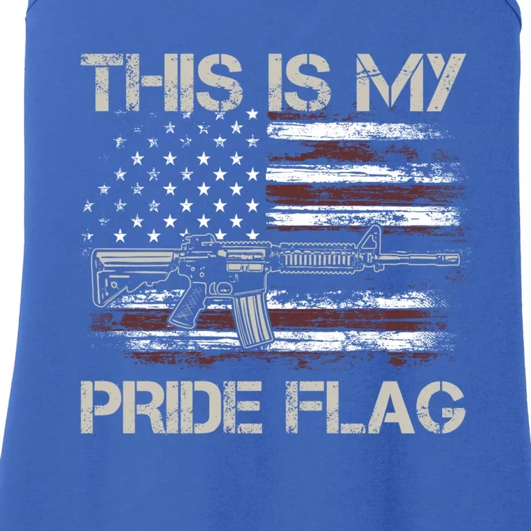 This Is My Pride Flag Usa Patriots Gun American Flag Meaningful Gift Ladies Essential Tank