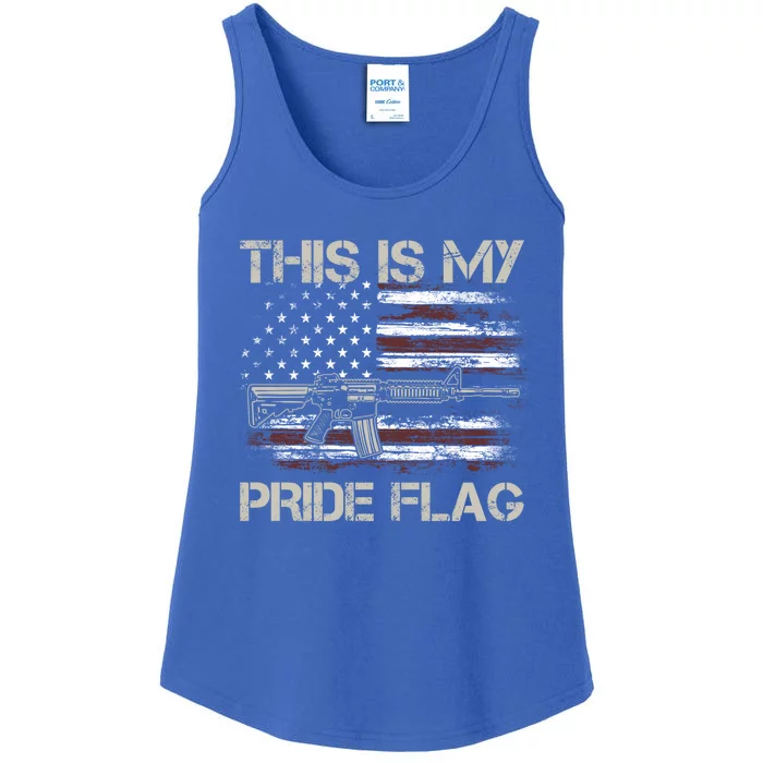 This Is My Pride Flag Usa Patriots Gun American Flag Meaningful Gift Ladies Essential Tank