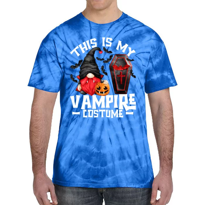 This Is My Vampire Costume Gift Funny Halloween Gnome Gift Tie-Dye T-Shirt