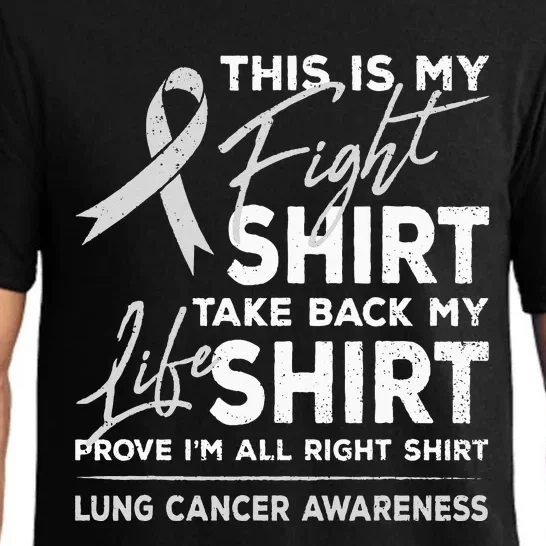 This Is My Fight Lung Cancer Awareness Support Ribbon Pajama Set