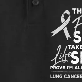 This Is My Fight Lung Cancer Awareness Support Ribbon Dry Zone Grid Performance Polo